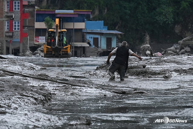 Nepal flood-affected area. /AFPBBNews=NEWS1