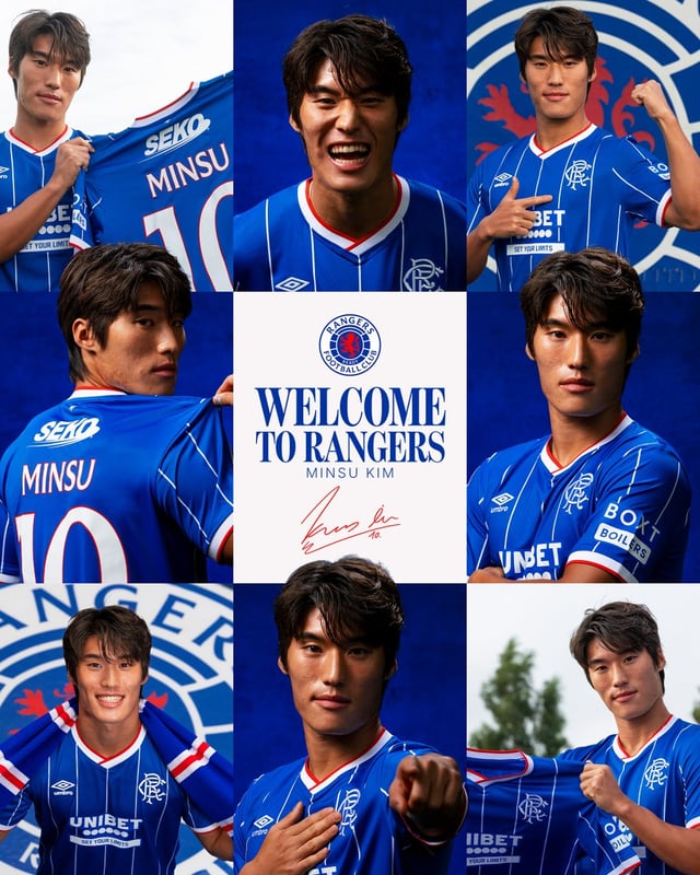 스코틀랜드 명문 레인저스FC에 입단하며 등번호 10번을 배정받은 김민수. /사진=레인저스FC 제공