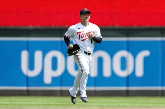 Ko Woo-seok is seen pitching during the 2026 Major League Baseball (MLB) game between the Minnesota Twins and Cleveland Guardians at Target Field in Minneapolis, Minnesota, USA, on July 10 (Korean time). /AFPBBNews=NEWS1