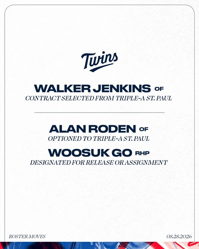 The Minnesota Twins announced Ko Woo-seok's designation for assignment (DFA) on the 29th (Korean time). /Photo=Minnesota Twins official SNS