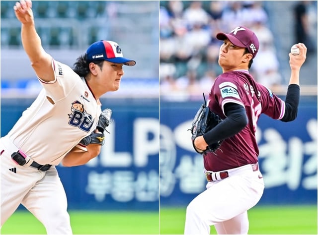On the 29th, Kwak Bin (left) and An Woo-jin started on the mound for their respective teams. /Photo=OSEN