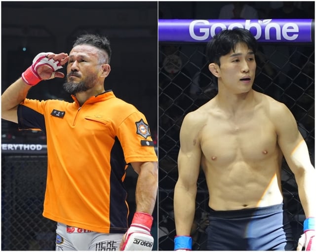 지난 29일 경기를 끝으로 은퇴를 선언한 '소방관 파이터' 신동국과 '베테랑' 박민수. /사진=로드FC 제공