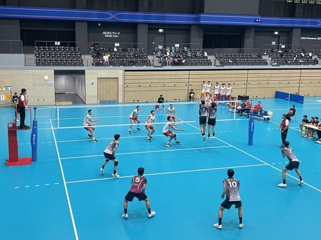 Athletes competing in volleyball at the China-Japan-Korea Junior Comprehensive Games. /Photo=Korea National Sports Council provided