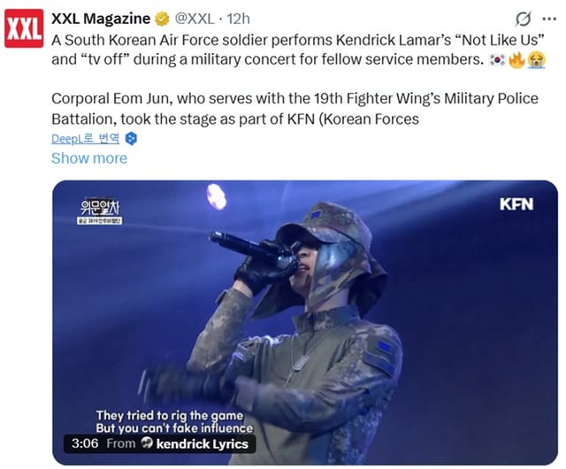 사진 =힙합전문매체 XXL매거진의 엑스(트위터) @XXL