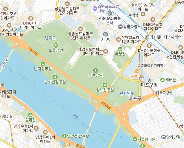 월드컵 공원 지도