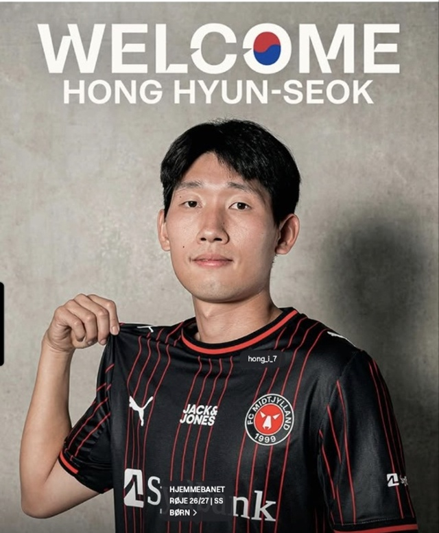 홍현석 오피셜. /사진=미트윌란 SNS