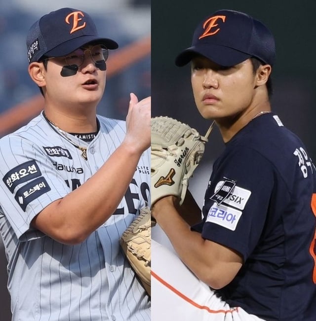 김서현(왼쪽)-정우주. /사진=한화 이글스