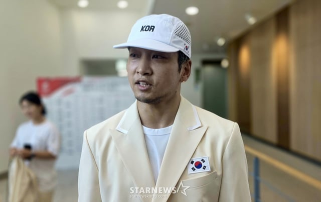 Kim Hong-yeol met with reporters ahead of the 2026 Aichi·Nagoya Asian Games determination ceremony held on the 3rd at the national team training village in Jincheon, Chungcheongbuk-do. /Photo=Reporter Kim Myeong-seok