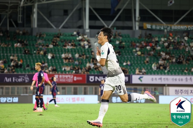 An Ju-wan celebrating. /Photo=Korea Professional Football League