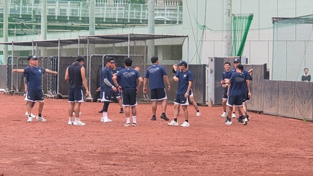 第14回アジア青少年野球選手権大会に出場する18歳以下（U-18）国家代表チームが5日、台湾桃園平戦球場で初の現地練習を行った。 /写真=大韓野球ソフトボール協会提供