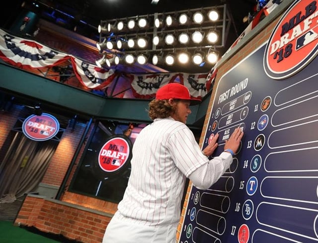 Alex Bregman, selected as the third overall pick in the 2018 Major League Baseball Draft. /Photo=Philadelphia Phillies official SNS