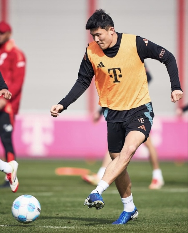 Kim Min-jae focusing on training. /Photo=Bayer Munich SNS