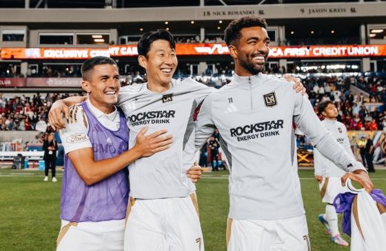 Son Heung-min of LAFC scored a goal and celebrated after playing the full 90 minutes in the 2026 MLS match against Real Salt Lake at America First Field in Salt Lake City, Utah, USA, last September. /Photo=LAFC SNS screenshot