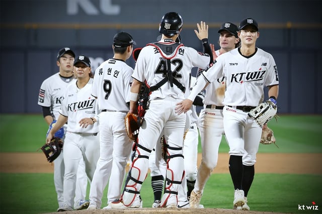 KTの選手たち。 /写真=KTウィズ