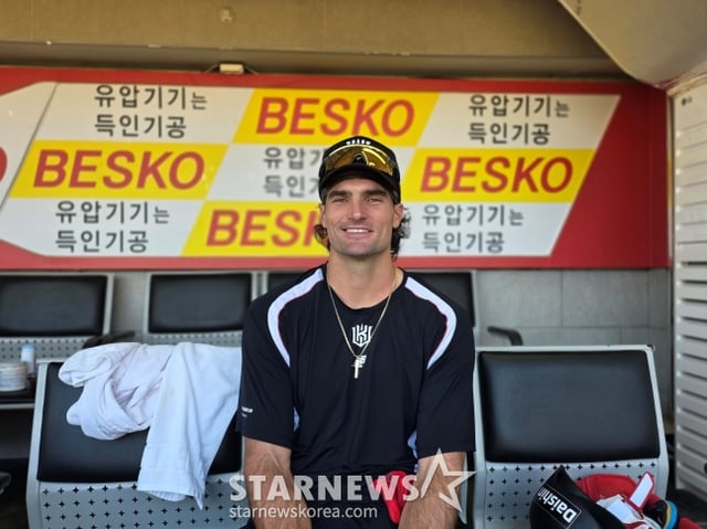 Иностранный бьющий KT Сэм Хиллиард недавно встретился со StarNews перед матчем против KIA в Кванджу. /Фото: журналист Ким Дон Ын