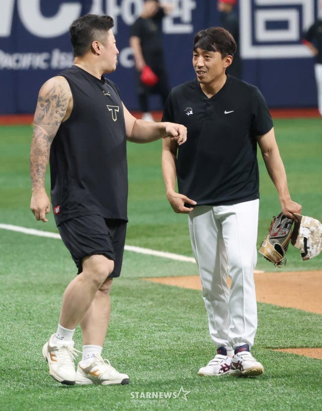 키움 박정음 코치(오른쪽). /사진=김진경 대기자