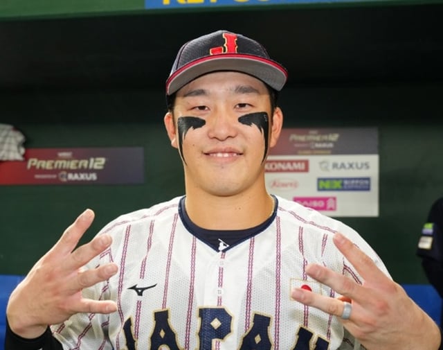 Kozono, who played in the Premier12 last November 2024. /Photo=Official SNS of the Japan National Baseball Team