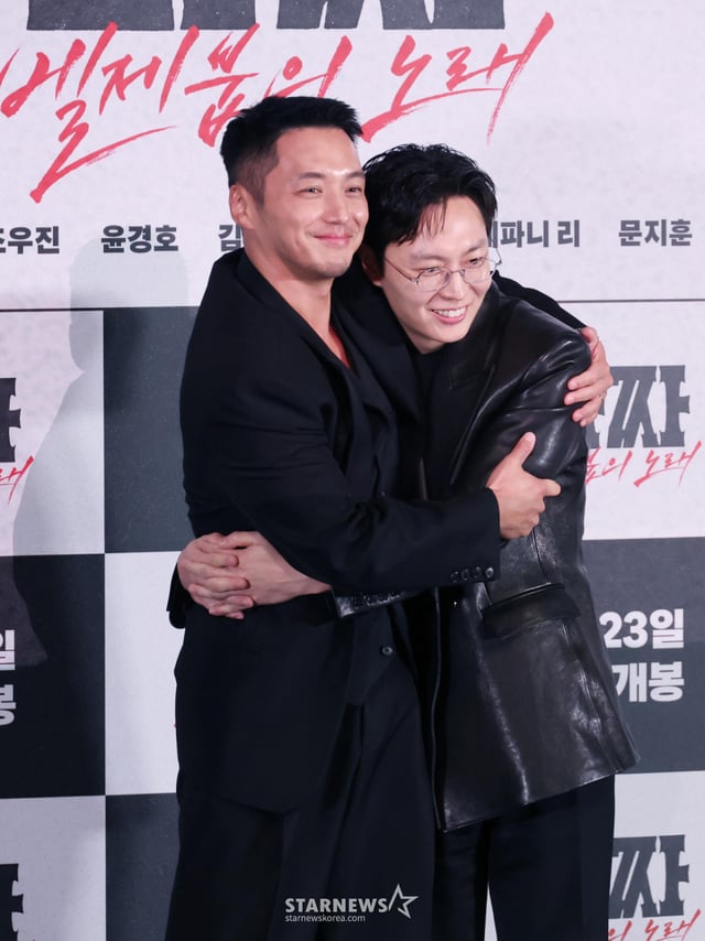 배우 변요한, 노재원이 9일 오후 서울 CGV용산아이파크몰에서 진행된 영화 '타짜: 벨제붑의 노래' 언론배급시사회 및 기자간담회에 참석해 포즈를 취하고 있다. /2026.09.09 /사진=이동훈 photoguy@