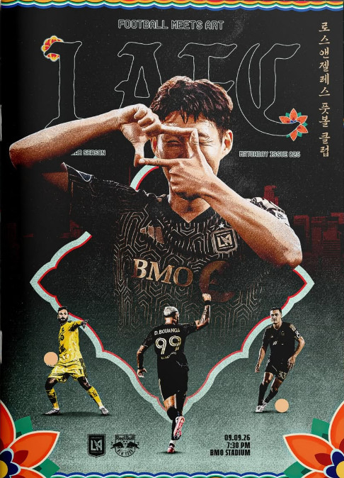 Son Heung-min (arriba) realiza su celebración característica. /Foto=captura de las redes sociales oficiales del LAFC