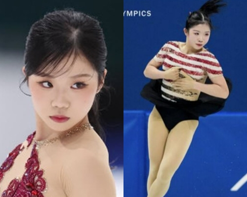 ナキア·アーミーがジャンプする時の姿(左)。 /写真=中井亜美SNS、ニューヨークタイムズSNSまとめ