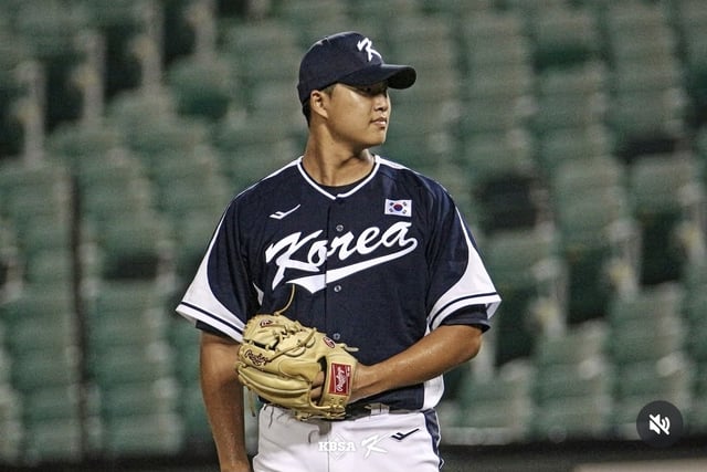 한국 U-18 야구 국가대표팀 곽도현. /사진=KBSA 공식 SNS 갈무리