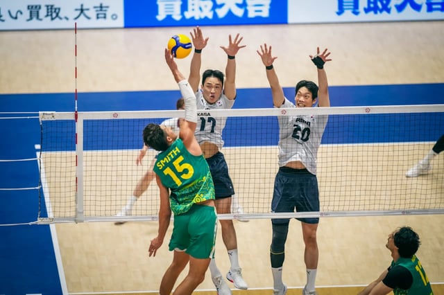 13일 일본 후쿠오카현 기타큐슈시립 종합체육관에서 열린 대회 3위 결정전 한국과 호주의 경기 모습. /사진=국제배구연맹(FIVB) 제공
