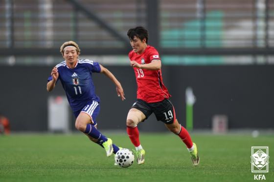 El pasado 23, durante un partido amistoso del equipo nacional sub-23 (U23), Kim Min-su. /Foto=Federación Coreana de Fútbol Profesional proporcionado