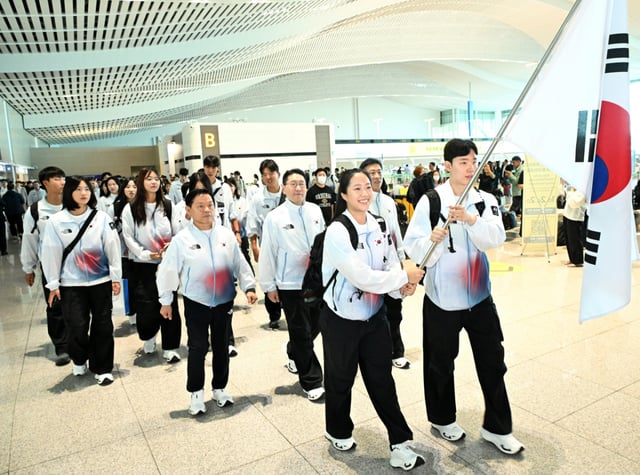 Departure of the main delegation of South Korean athletes for the 2026 Aichi-Nagoya Asian Summer Games. /Photo=Korea Sports Council provided