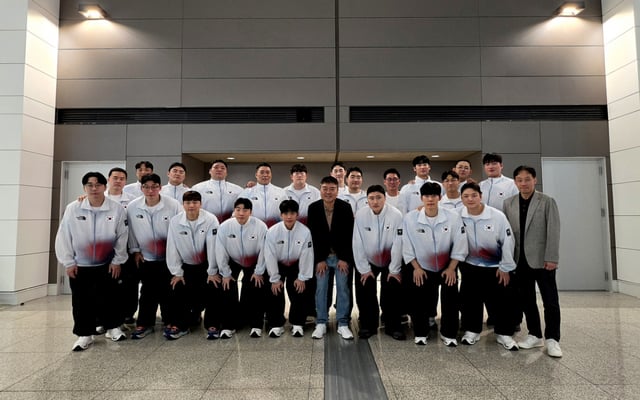 Korean men's handball national team departs. /Photo=Korea Handball Federation provided