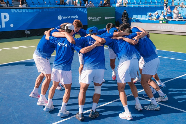 Equipo masculino de tenis de Corea del Sur. /Foto=Federación Coreana de Tenis