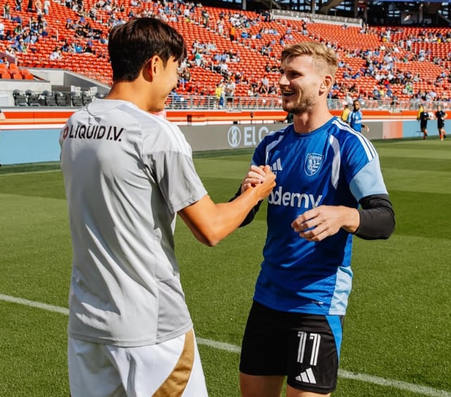 손흥민(왼쪽)과 티모 베르너. /사진=LAFC 공식 SNS 갈무리
