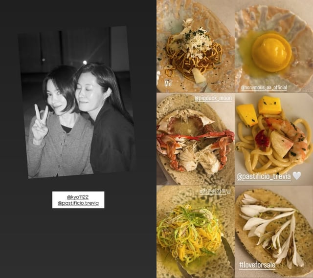 /Photo=Instagram posts by Song Hye-kyo and Moon So-ri