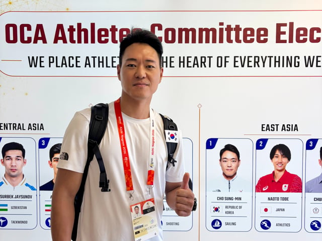 Candidato a miembro del Comité de Atletas del OCA, Jo Seong-min. /Foto=Proporcionado por el Consejo Olímpico de Corea del Sur