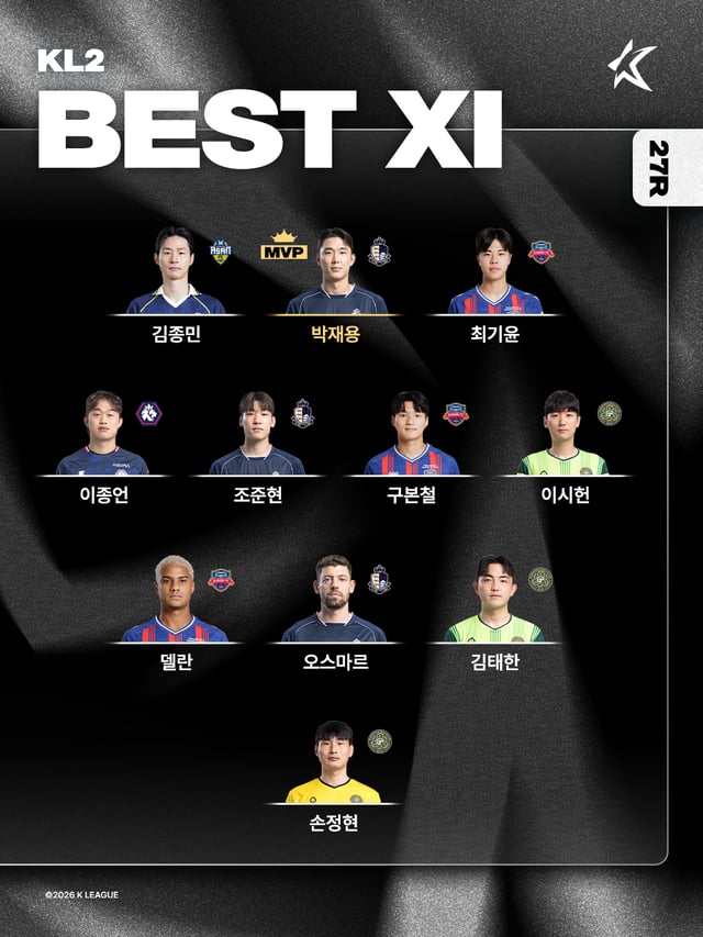 K리그2 27라운드 베스트 11. /사진=한국프로축구연맹 제공