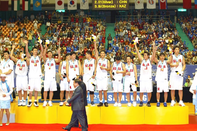 During the 2002 Busan Asian Games championship. /Photo=KBL provided