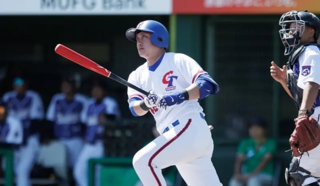 台湾野球代表チームが22日、タイと2026愛知·名古屋アジア大会B組1次リーグ第2戦で安打を放っている。 /写真=台湾野球協会