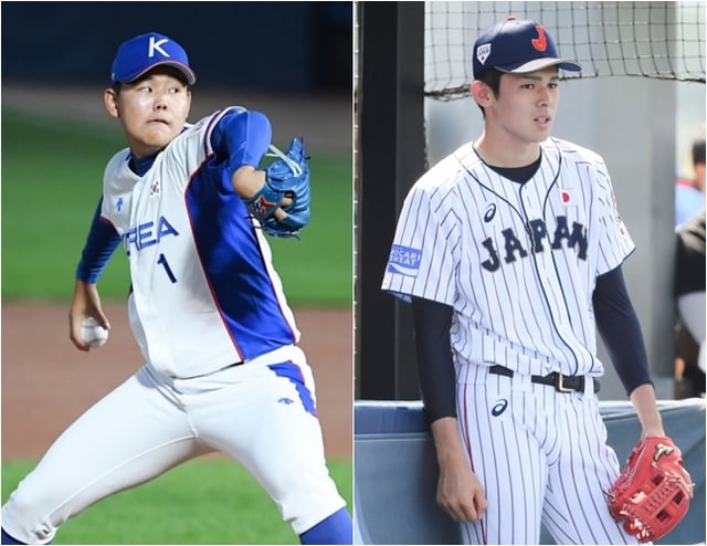 2019년 WBSC U-18 야구월드컵 당시 소형준과 사사키 로키. /사진=OSEN 제공