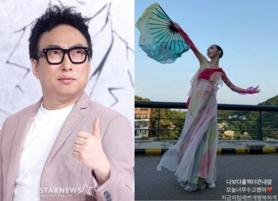 Park Myung-soo (izquierda) y su hija, la joven Min-seo /foto=StarNews, SNS de Han Soo-min
