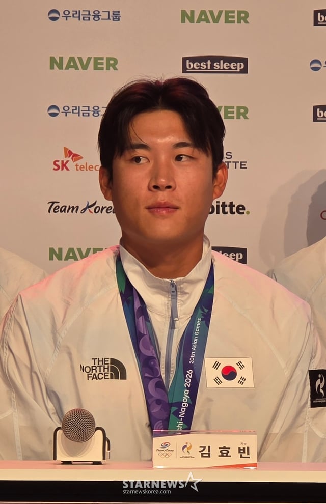 26일 일본 나고야의 코리아하우스에서 진행된 금메달리스트 기자회견에 참석한 한국 카누 국가대표 김효빈. /사진=김명석 기자