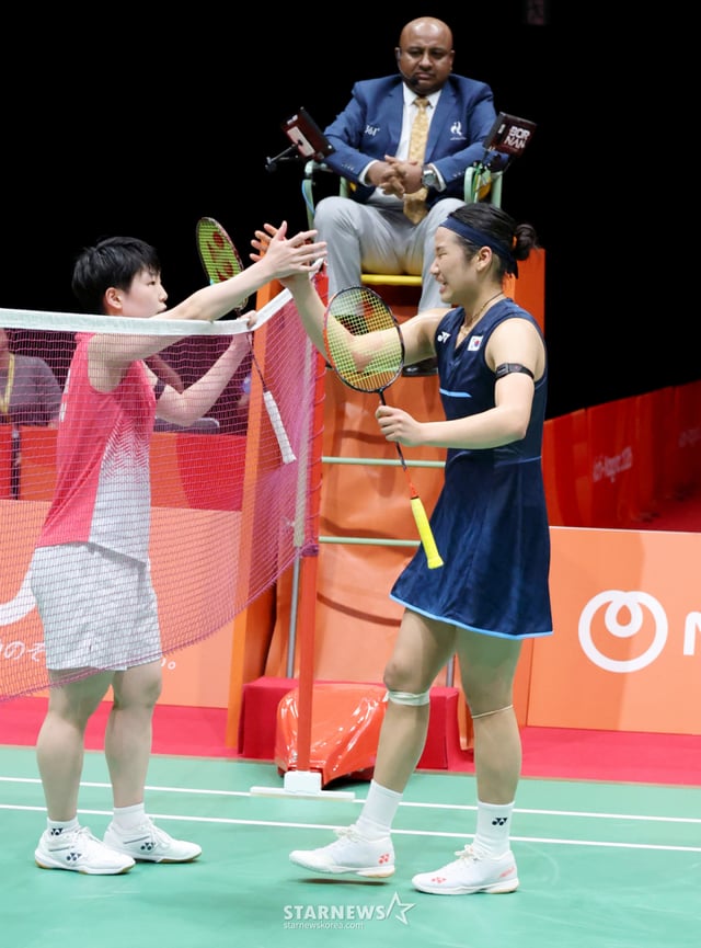 안세영이가 29 일 일본 이치노미야 시립체육관에서 열린 2026 아이치·나고야 아시안게임 배드민턴 여자단식 결승전에서 일본 야마구치 아카네를 2-0으로 셧아웃시키고 금메달을 차지했다.  2026.09.29. /사진=강영조 cameratalks@