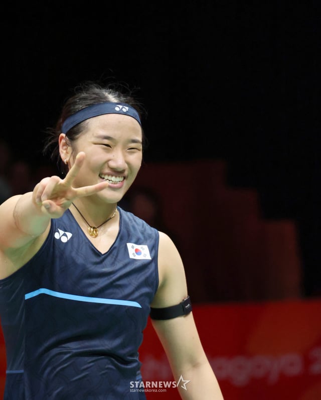 안세영이가 29 일 일본 이치노미야 시립체육관에서 열린 2026 아이치·나고야 아시안게임 배드민턴 여자단식 결승전에서 일본 야마구치 아카네를 2-0으로 셧아웃시키고 금메달을 차지했다. 2026.09.29. /사진=강영조 cameratalks@