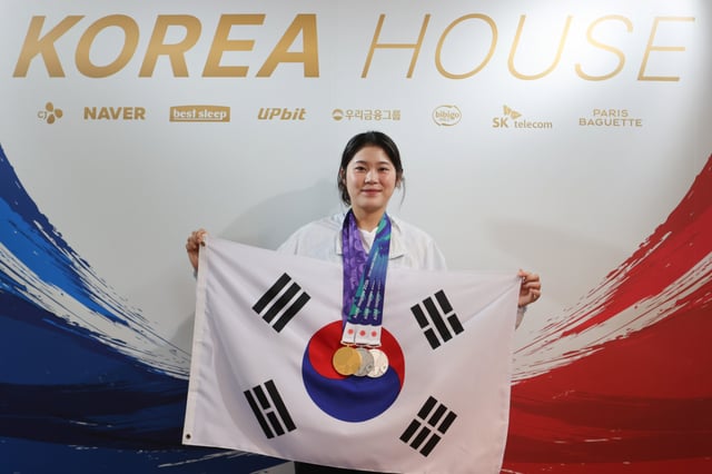 사격 추가은 팀코리아 프렌즈&패밀리 라운지 방문 모습. /사진=대한체육회 제공