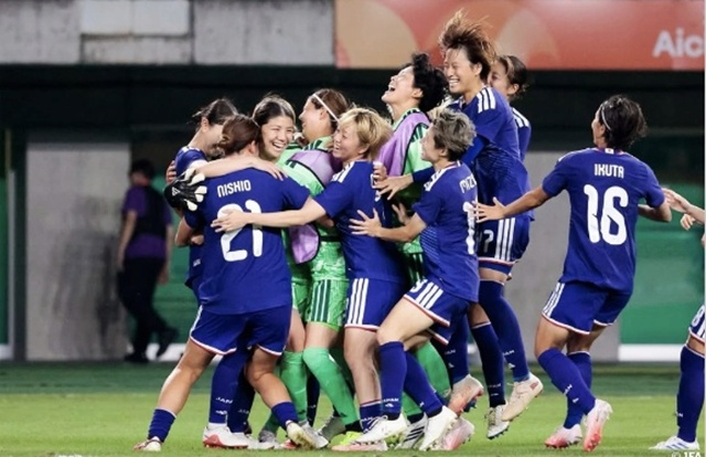 The jubilant Japanese women's national soccer team. /Photo=Japan Football Association SNS