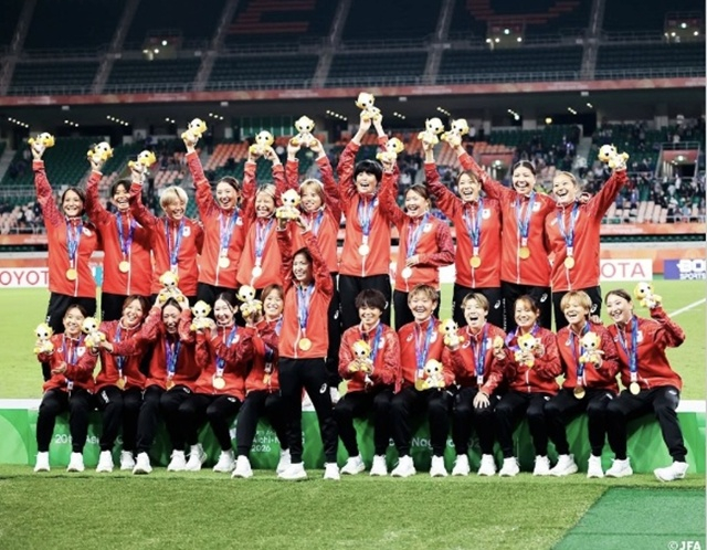 Japan's victory celebration. /Photo=Japan Football Association SNS