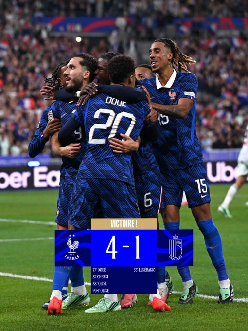 France's match results. /Photo=French Football Federation official social media (SNS)