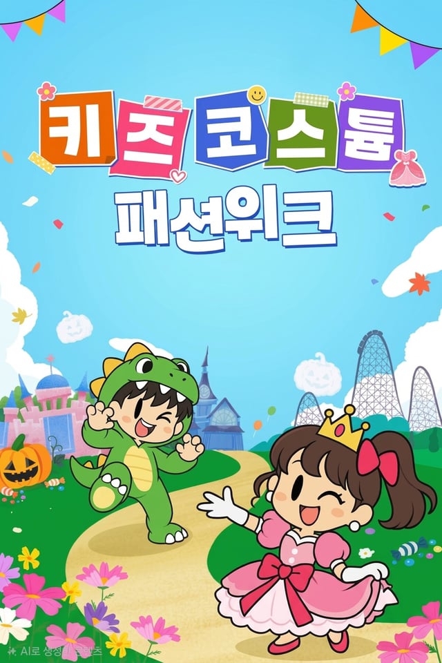 에버랜드, 코스튬 복장 어린이 특별 우대 이벤트 홍보 AI 이미지