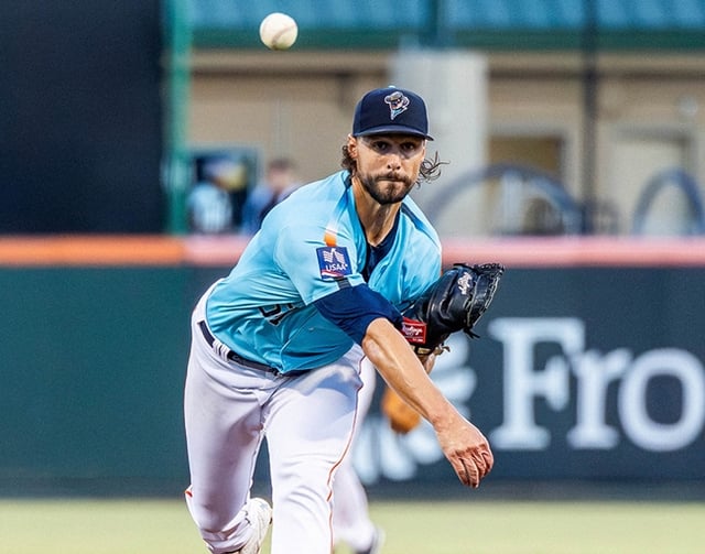 Weiss in action last September. /Photo=Triple-A Sugar Land Space Cowboys official SNS