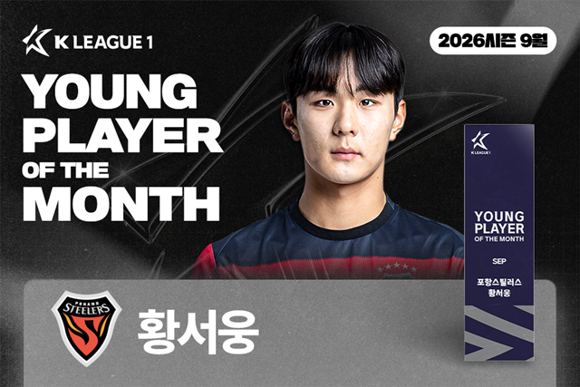 今月のヤングプレーヤー賞を受賞したファン·ソウン。 /写真=韓国プロサッカー連盟提供
