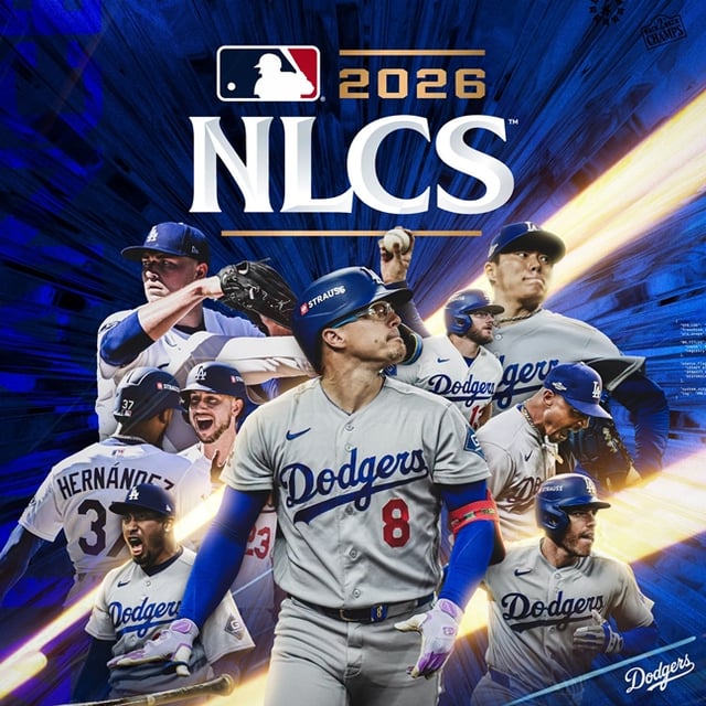 ドジャースのNLCS進出を知らせる掲示物。 /写真=LAドジャーズ公式SNS