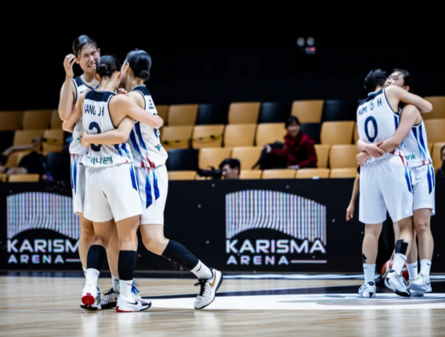 Đội U-18 Yeo Ja-nong-gu (CEO) Hàn Quốc vui mừng. /ảnh=FIBA